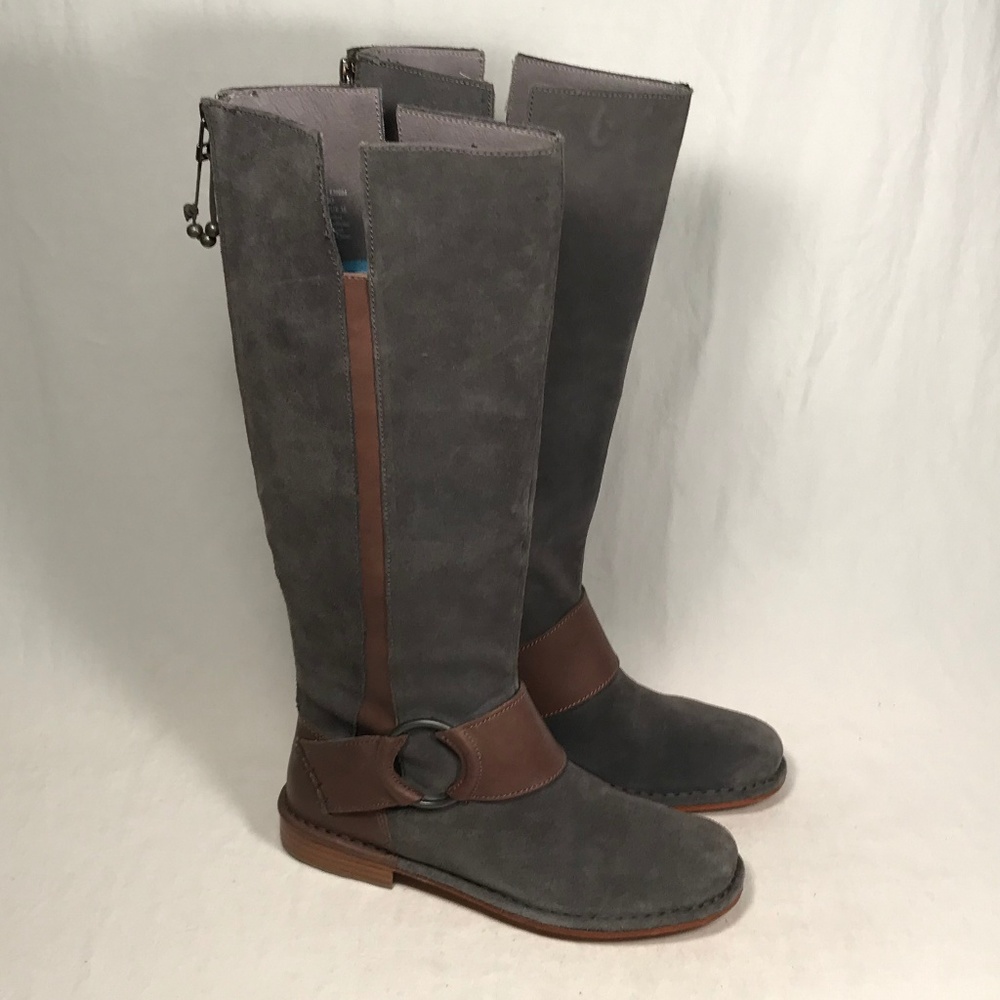 Gorgeous Olukai Holo Lio Gray Supple Full Grain Leather Boots Sz 6 EUC